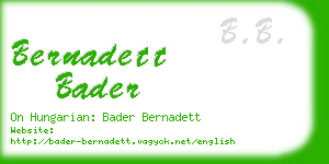 bernadett bader business card
